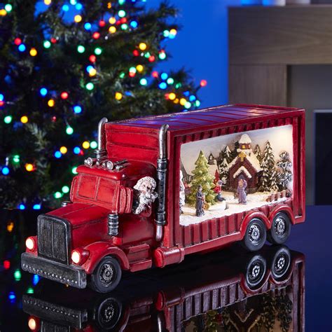 Christmas Truck With Snow Scene Decoration