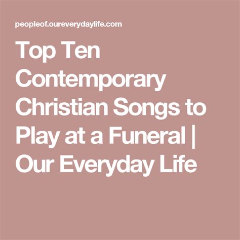 Contemporary Christian Songs For Funerals