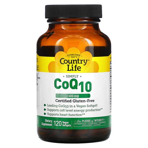 Country Life Coq10 100 Mg 120 Vegan Softgels