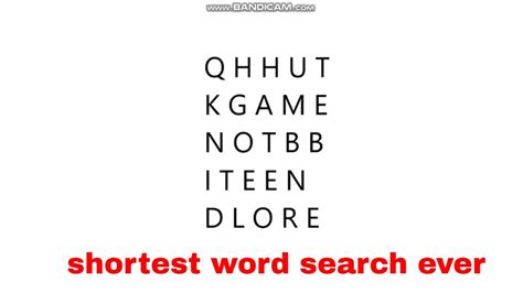 The Shortest Word Search Ever Youtube