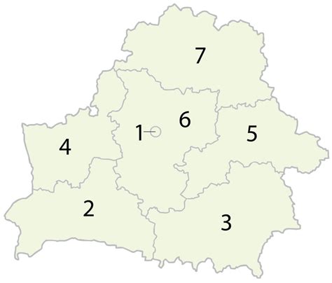 Telephoner bielorussie l indicatif telephonique pour joindre votre correspondant dans le pays bielorussie est 375 telephoner 00 375 on peut aussi appeler le 00375 ou. Carte Biélorussie vierge numéros régions, Carte vierge des ...