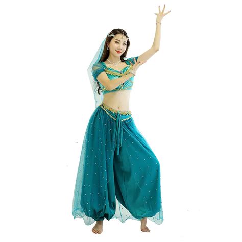 Women Belly Dance Costumes Set 3 Piece Indian Gypsy Egyption Dancing Clothes Belly Dancing