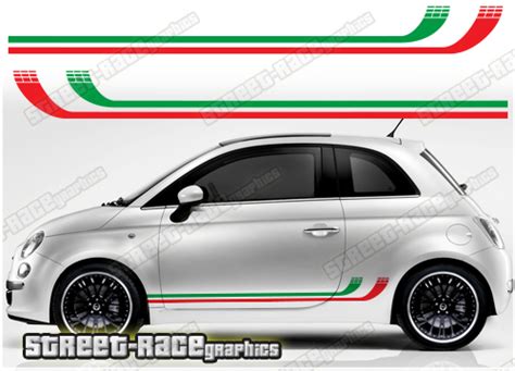 Fiat 500 Racing Stripes 001 Italian Flag Decals