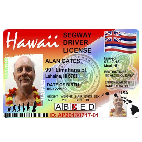 Segway Drivers License Souvenir From Lahaina Maui