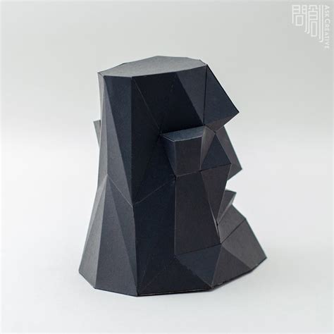 Zen Moai Papercraft Diy Low Poly Sculpture Pdf Etsy