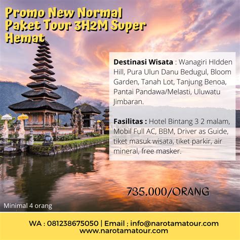 Promo New Normal Ke Bali Paket 3 Hari 2 Malam Hanya 735000