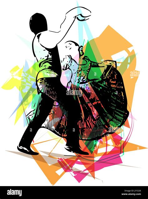 Illustration Of Couple Dancing Vector Illustration Stock Vector Image