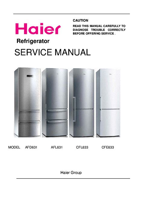 Haier Afd Afl Cb Cfl Cfe Refrigerator Sm Service Manual