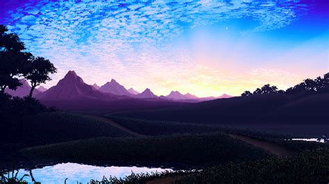 Pixel Landscape By Mark Ferrari