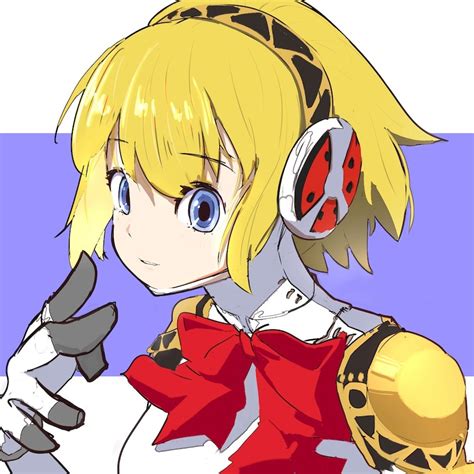 lineni aegis persona persona persona 3 face commentary request 1girl android blonde