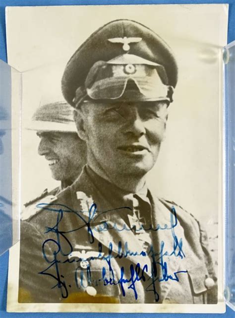 Field Marshal Erwin Rommel Signed Portrait Photograph Griffin Militaria