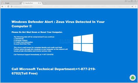 Remove The Windows Defender Alert Tech Support Scam Popup