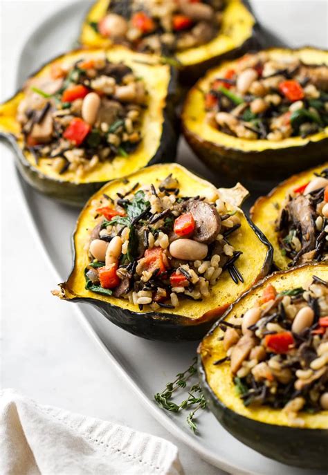 Stuffed Acorn Squash With Wild Rice Medley Is A Fun And Festive Vegan