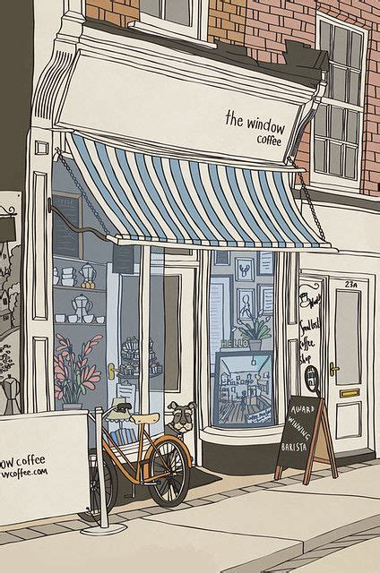 Coffee Shop Anime Scenery Wallpaper Aesthetic Art Shop