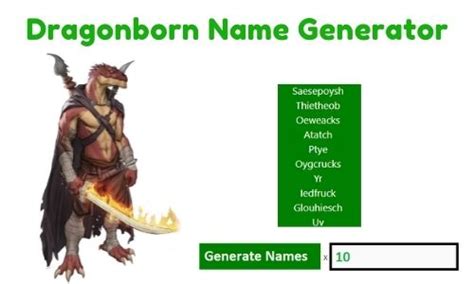 1000 Dragonborn Name Generator Funny Unique Famous