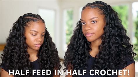 Feed In Braids With Crochet Hair Ft Trendy Tresses Youtube