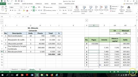 Cómo Diseñar Una Tabla De Amortización En Excel Youtube