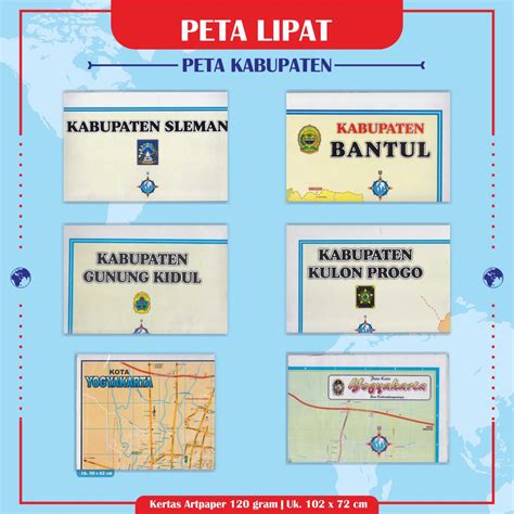 Jual Peta Kabupaten Sleman Bantul Gunungkidul Kulon Progo Kodya Yogyakarta Shopee