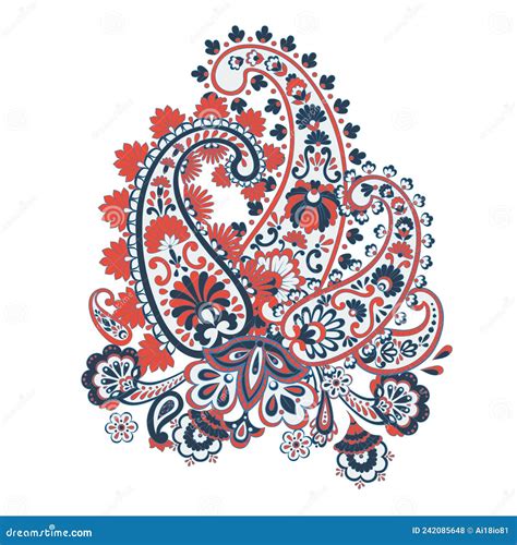 Paisley Pattern In Indian Style Floral Vector Illustration Stock