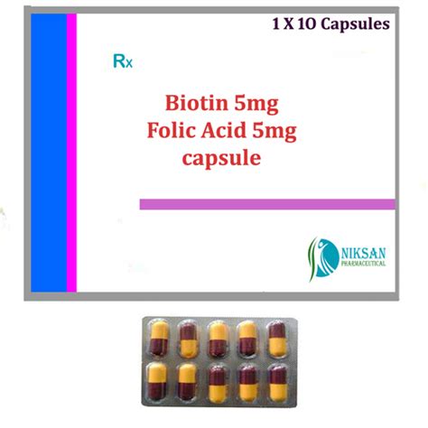 Biotin 5mg Folic Acid 5mg Capsule Manufacturersupplierexporter