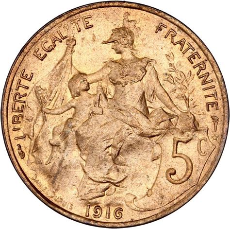 France 5 Centimes 1916 Dupuis Bronze Catawiki