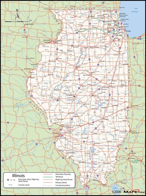 Illinois County Wall Map