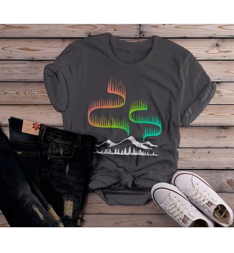 Womens Aurora Borealis T Shirt Northern Lights Shirt Etsy