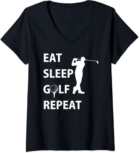 Womens Eat Sleep Golf Repeat Golfing Funny Gag T For