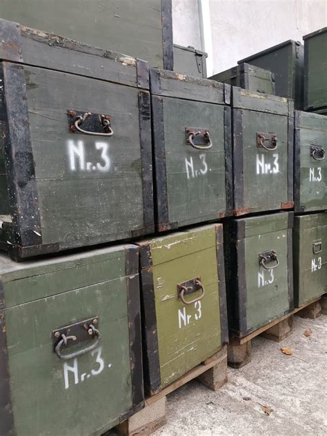 Wooden Military Storage Crate Romanian Army Surplus No3 65 X 37