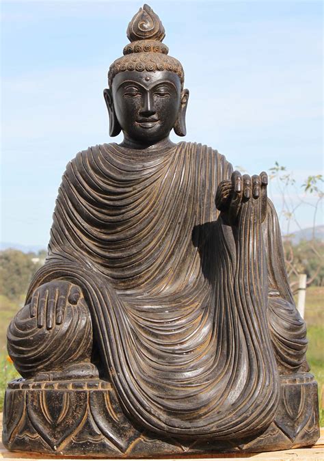 Stone Garden Buddha With Flowing Robes 39 97ls295 Hindu Gods