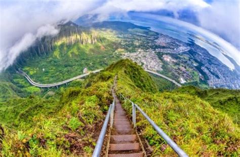 Overview Of The Haiku Stairs From Close To The Top