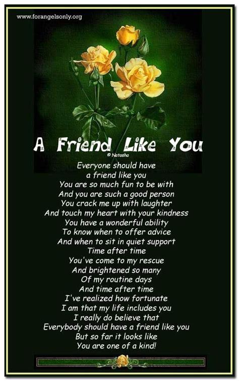 Friend Poems Friend Like You Forangelsonlyorg A Friend Like You