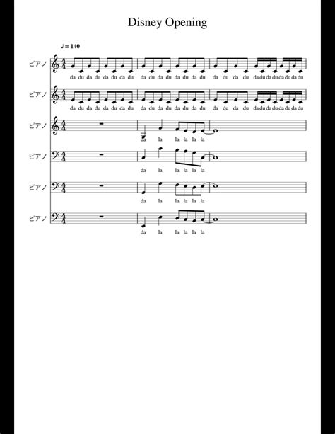 Disney Opening Sheet Music For Piano Download Free In Pdf Or Midi