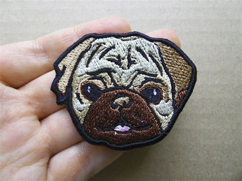 Pug Sew On Patch Naszywka Embroidered Patch Applique Patches Etsy