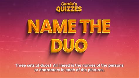 Famous Duos Trivia Quiz Can You Name Both Partners In These Twosomes