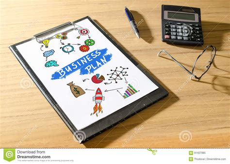 Business Plan Concept On A Desk Stock Image Image Of Strategy Vision