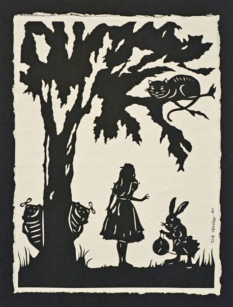 Alice In Wonderland Papercut Hand Cut Silhouette Tina Tarnoff