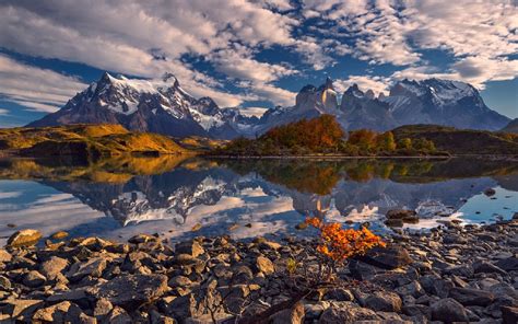 Download Wallpapers Patagonia Lake Sunset Mountains Chile For