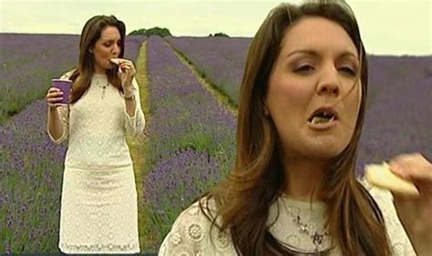 Good Morning Britains Weather Girl Laura Tobin Suffers Biscuit