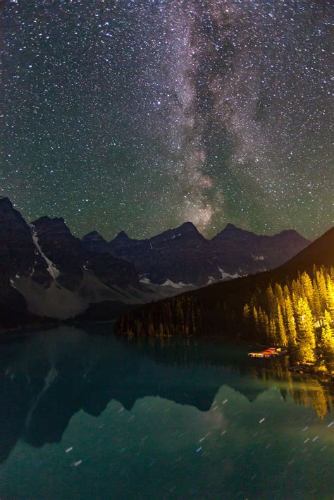 Starry Night At Moraine Lake Canada Routdoors