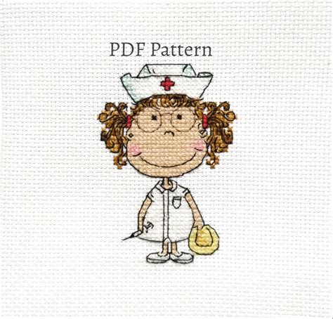 Nurse Cross Stitch Pattern Nurse Embroidery Etsy