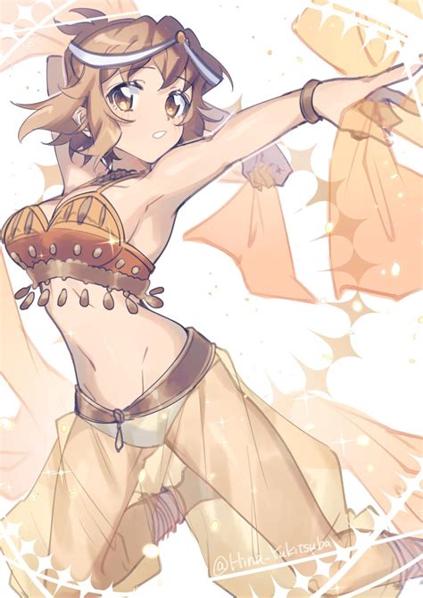 Rule 34 Belly Dancer Belly Dancer Outfit Brown Hair Cleavage Harem