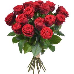 Mazzo di 5 rose rosse, aspidistra e nastro rosso: Bouquet e Mazzo di Fiori per i 18 Anni