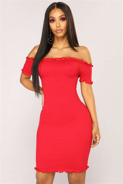 Terry Smocked Dress Red Fashion Nova Dresses Fashion Nova