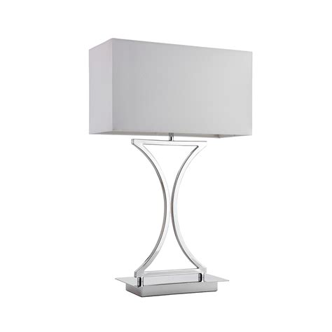 A cool, retro portable light with a white linen shade, this accent table lamp is made with a classic profile for a timeless look. Chrome Table Lamp With White Shade - Table Lamps - Cookes Furniture
