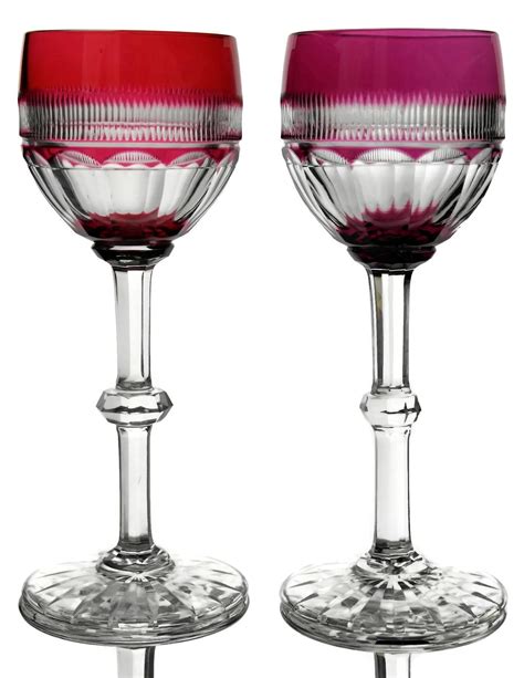 French Saint Louis Crystal Wine Glasses Set Of 6 Colored Crystal White Wine Glasses