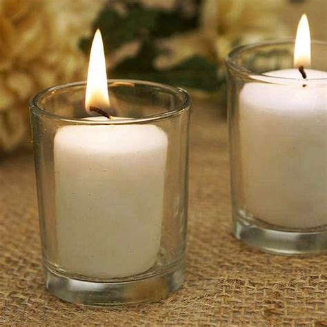 72 Clear Glass Votive Holders Candles Included Candle Holders Bulk Wholesale Wedding Reception