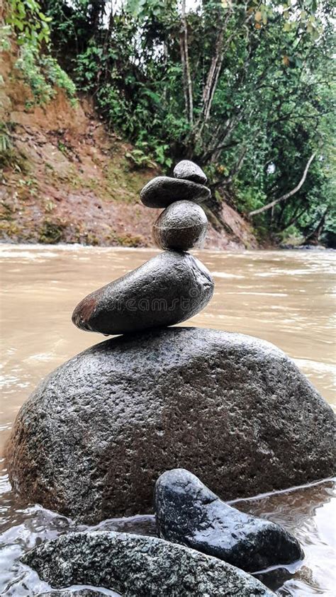 Mountain Rock From The Loksado River Flow In South Kalimantan Indonesia