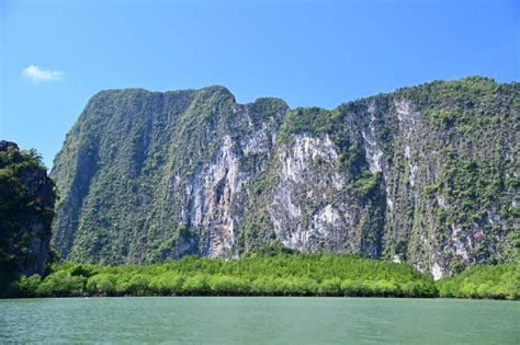 Limestone Cliffs In Phang Nga Bay Stock Image Image Of Stone Blue
