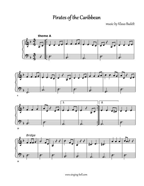 Pirates Of The Caribbean Piano Sheet Music Tutorial Video